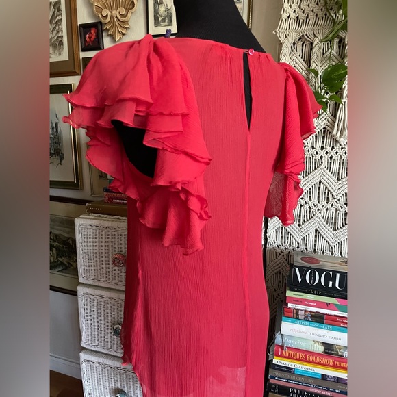 BCBG ruffle silk top - Picture 6 of 11